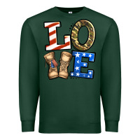 Sports Green love 4th of july army veteran Premium Sweatshirt - Jasminsmagicworld