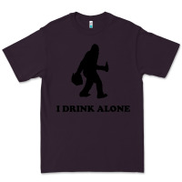 Plum bigfoot sasquatch i drink alone Premium Tee - artisFamous