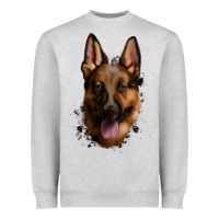 Heather Grey German Shepherd Heavyweight Sweatshirt - Jasminsmagicworld