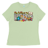 Matcha My Daddy is my Hero Teacher Ladies Tee - CowhideDigitalArt