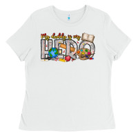 My Daddy Is My Hero Teacher Ladies Tee | Teevron