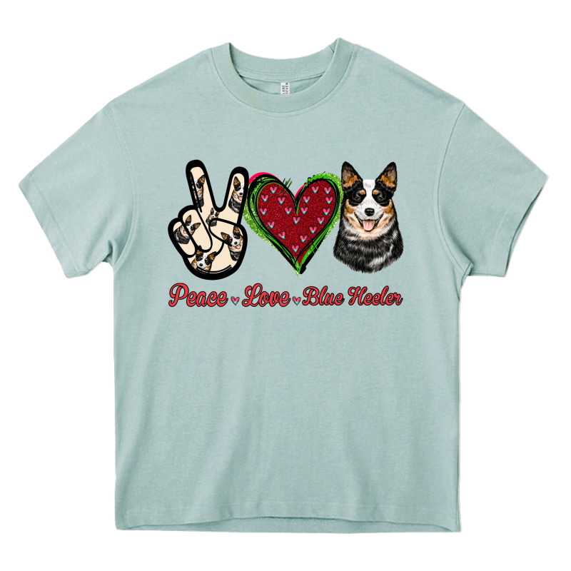 Peace Love Blue Heeler Heavy Core Tee by Jasminsmagicworld | Teevron