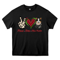 Black Peace Love Blue Heeler Heavy Core Tee - Jasminsmagicworld