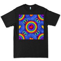 Black Pride lgbtq hearts and peace symbol seamless patte Premium Tee - BundleAndBundleShop