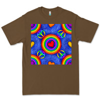 Cacao Pride lgbtq hearts and peace symbol seamless patte Premium Tee - BundleAndBundleShop