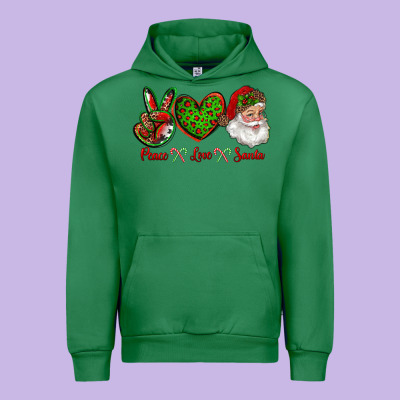 Peace Love Santa Urban Hoodie Designed By Ranaportraitstore