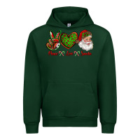Forest Green peace love santa Urban Hoodie - RanaPortraitStore