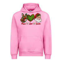 Fuchsia Pink peace love santa Urban Hoodie - RanaPortraitStore
