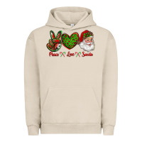 Pigment French Oak peace love santa Urban Hoodie - RanaPortraitStore
