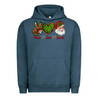 Pigment Midnight Navy peace love santa Urban Hoodie - RanaPortraitStore