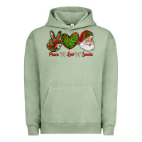Pigment Oil Green peace love santa Urban Hoodie - RanaPortraitStore