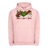Pigment Salmon peace love santa Urban Hoodie - RanaPortraitStore