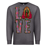 Charcoal Heather love lady of guadalupe Premium Sweatshirt - Jasminsmagicworld