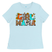 Baby Blue girl mama Ladies Tee - LillyAllenDesigns