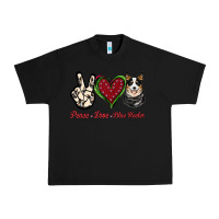 Black Peace Love Blue Heeler Urban Heavy Tee - Jasminsmagicworld
