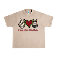 French Oak Peace Love Blue Heeler Urban Heavy Tee - Jasminsmagicworld