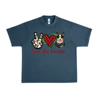 Midnight Navy Peace Love Blue Heeler Urban Heavy Tee - Jasminsmagicworld