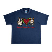 Navy Peace Love Blue Heeler Urban Heavy Tee - Jasminsmagicworld