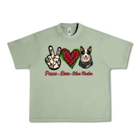 Oil Green Peace Love Blue Heeler Urban Heavy Tee - Jasminsmagicworld