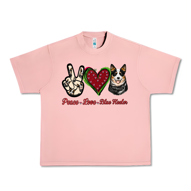 Peace Love Blue Heeler Urban Heavy Tee by Jasminsmagicworld | Teevron