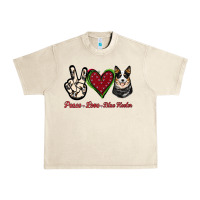 Sandshell Peace Love Blue Heeler Urban Heavy Tee - Jasminsmagicworld
