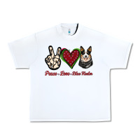 White Peace Love Blue Heeler Urban Heavy Tee - Jasminsmagicworld