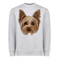 Heather Grey yorkie Heavyweight Sweatshirt - Jasminsmagicworld