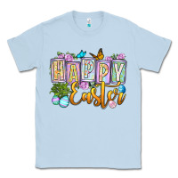 Dusty Blue Happy Easter Classic Tee - OliviaCreatesArt