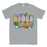 Heather Grey Happy Easter Classic Tee - OliviaCreatesArt
