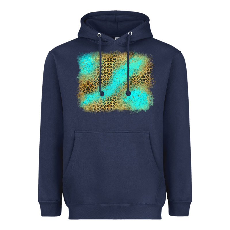 Turquoise Leopard Background Heavyweight Hoodie by Jasminsmagicworld | Teevron