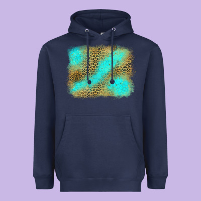 Turquoise Leopard Background Heavyweight Hoodie Designed By Jasminsmagicworld