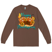 Chestnut Happy Thanksgiving Pumpkin Pie Long Sleeve Tee - LillyAllenDesigns