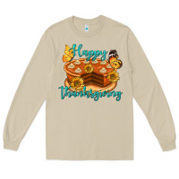 Mushroom Happy Thanksgiving Pumpkin Pie Long Sleeve Tee - LillyAllenDesigns