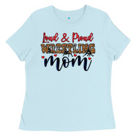 Baby Blue loud and proud wrestling mom Ladies Tee - LillyAllenDesigns