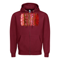 Burgundy Valentine's Day Brushstrokes Zipper Hoodie - RanaPortraitStore