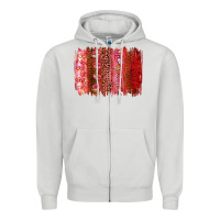 Dove Grey Valentine's Day Brushstrokes Zipper Hoodie - RanaPortraitStore