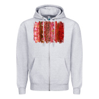 Heather Grey Valentine's Day Brushstrokes Zipper Hoodie - RanaPortraitStore