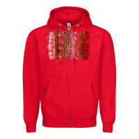 Red Valentine's Day Brushstrokes Zipper Hoodie - RanaPortraitStore