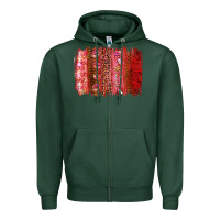 Sports Green Valentine's Day Brushstrokes Zipper Hoodie - RanaPortraitStore
