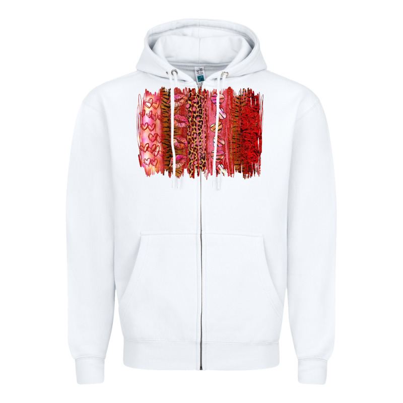 Valentine's Day Brushstrokes Zipper Hoodie by RanaPortraitStore | Teevron