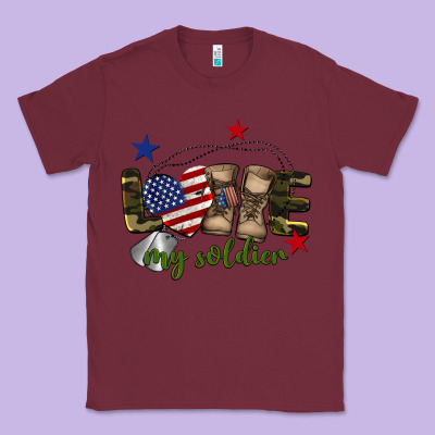 Love My Soldier Classic Tee Designed By Barkaloodesign