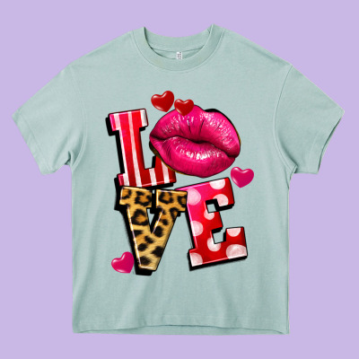 Western Love Lips Heavy Core Tee Designed By Fadigitalartstudio