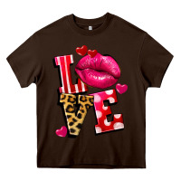 Chocolate Brown Western love lips Heavy Core Tee - FaDigitalArtStudio
