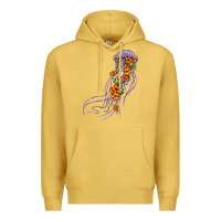 Antique Gold light purple jellyfish and floral Premium Hoodie - BarkalooDesign