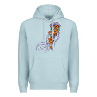 Blue Mist light purple jellyfish and floral Premium Hoodie - BarkalooDesign