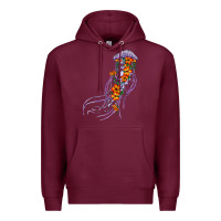 Burgundy light purple jellyfish and floral Premium Hoodie - BarkalooDesign