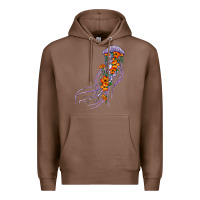 Chestnut light purple jellyfish and floral Premium Hoodie - BarkalooDesign