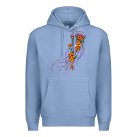 Colony Blue light purple jellyfish and floral Premium Hoodie - BarkalooDesign