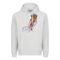 Dove Grey light purple jellyfish and floral Premium Hoodie - BarkalooDesign