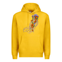 Lemon light purple jellyfish and floral Premium Hoodie - BarkalooDesign